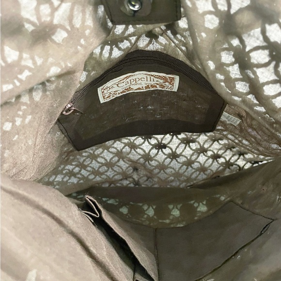 CAPELLI Straworld Shoulder bag Macrame BUTTON Purse Green / Brown - Picture 7 of 8